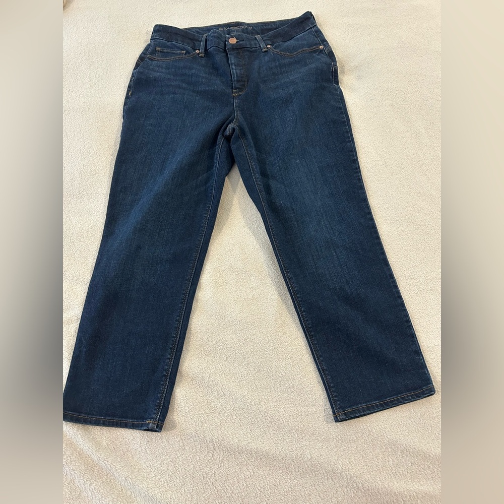 Chico’s The So Lifting Crop Jeans Size 0.5 Dark Wash Stretch Mid Rise